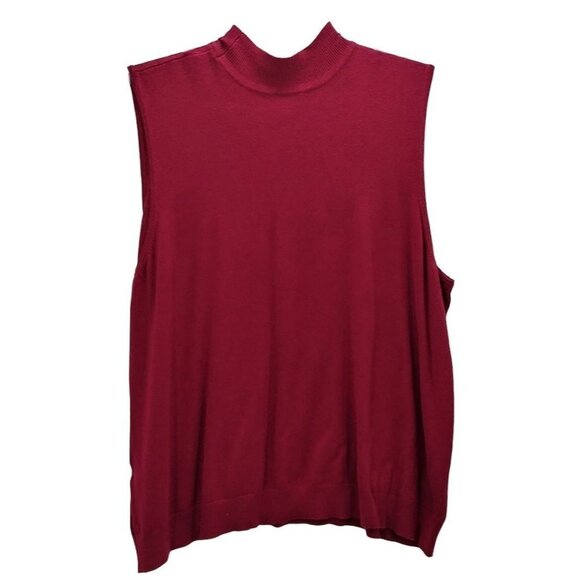 Avenue Sleeveless Burgundy Mock Turtleneck Sweater Vest Plus Size 26/28 - Picture 6 of 8